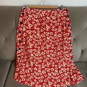 Madewell Side-Button Skirt in Full Bloom
